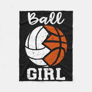 Ball Girl Funny Volleyball Basketball Girl Premium Fleecedecke