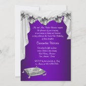 Ball Gown Party Dress Lila Rose Quinceanera Einladung (Rückseite)