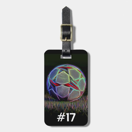 Ball-Grafik der Fußballstadien, Tagmarke Gepäckanhänger (Vorderseite vertikal)