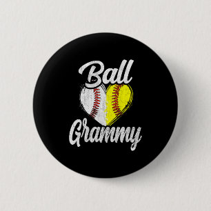 Ball Grammy Baseball Softball Team Sport T-Shirt Button