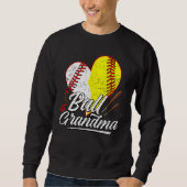 Ball Grandma Baseball Softball Mom Heart Womens Mo Sweatshirt (Vorderseite)