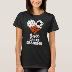 Ball Great Oma Heart Volleyball Soccer Basket T-Shirt