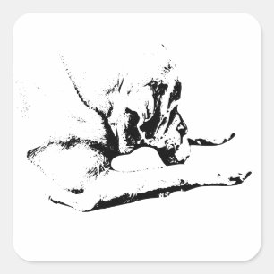Ball-Hunter-Symbol Quadratischer Aufkleber