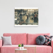 Ball im Barriere Leinwanddruck (Insitu (Wohnzimmer))