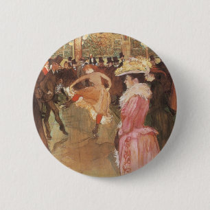 Ball in der Diskothek von Toulouse Lautrec Button