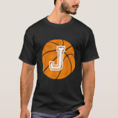 Ball Initial Letter J Monogram for Basketball Play T-Shirt (Vorderseite)