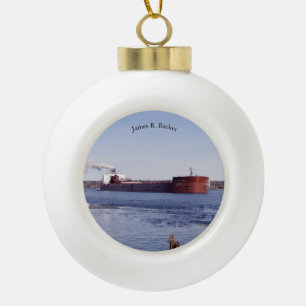 Ball James R. Barker oder Schneeflockeverzierung Keramik Kugel-Ornament