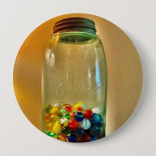 Ball Jar mit Murmeln Foto Button (Vorderseite)