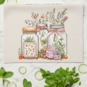 Ball Jar Whimsical Watercolor Geschirrtuch (Gefaltet)