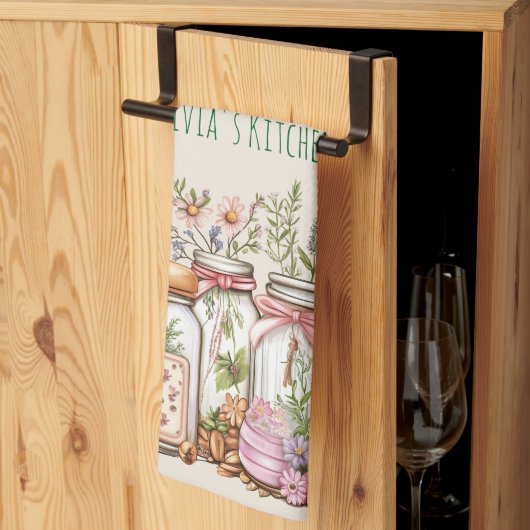 Ball Jar Whimsical Watercolor Geschirrtuch (Drittel gefaltet)