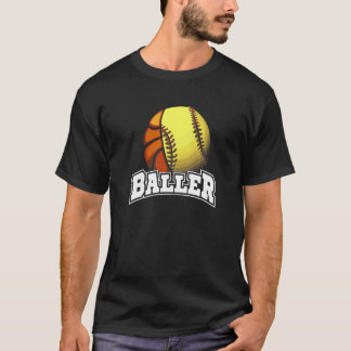 Ball Mädchen Basketball Softball T-Shirt