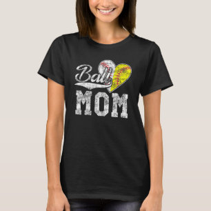 Ball Mama Baseball Softball Herz Sport T-Shirt