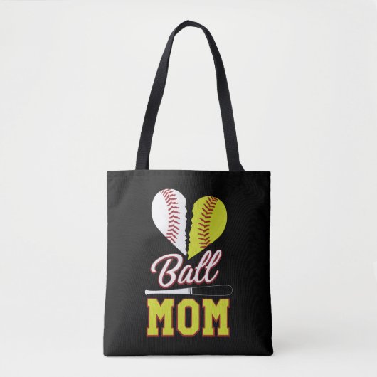 Ball Mama Baseball Softball Mama Tasche (Vorderseite)