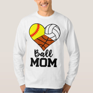 Ball Mama Funny Softball Volleyball Basketball spi T-Shirt