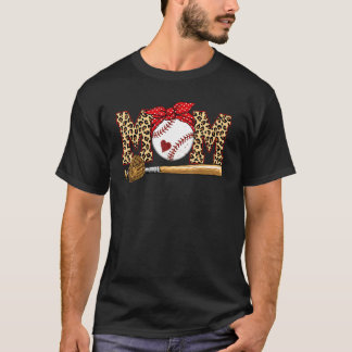 Ball Mama glücklich Muttertag Teeball Mama Leopard T-Shirt