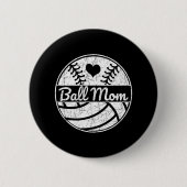 Ball Mama HalbBaseball Softball Halbvolleyball Button (Vorderseite)
