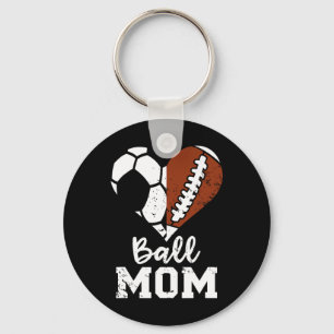 Ball Mama Herz Funny Football Fußball Mama Schlüsselanhänger