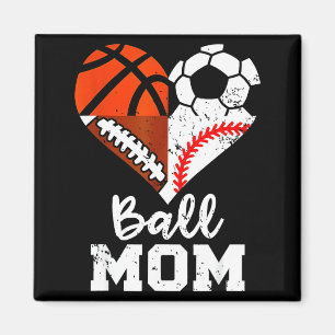 Ball Mama Herz Lustig Fußball Basketball Baseball  Magnet