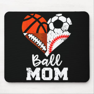 Ball-Mama Herz Lustig Fußball Basketball Baseball Mousepad