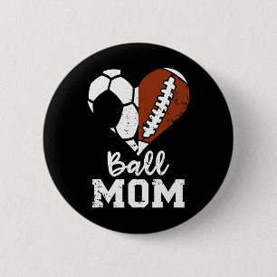 Ball Mama Herz Lustige Fußball Mama Button