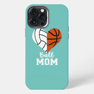 Ball-Mama Herz Lustige Volleyball-Basketball-Mama iPhone 13 Pro Max Hülle