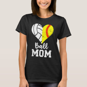 Ball Mama Herz Softball Volleyball Mama T-Shirt
