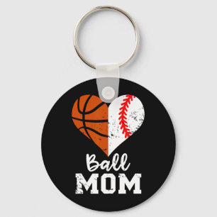 Ball Mama Herzspass Baseball Basketball Mama Schlüsselanhänger
