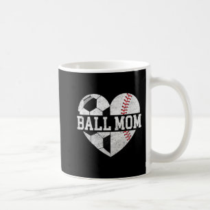 Ball Mama Herzspass Baseball Fußball Mama Kaffeetasse