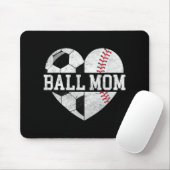Ball Mama Herzspass Baseball Fußball Mama Mousepad (Mit Mouse)