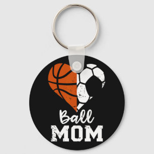 Ball Mama Herzspass Fußball Basketball Mama Schlüsselanhänger