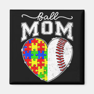 Ball-Mama Mama Autismus-Bewusstseinstag Baseball-H Magnet