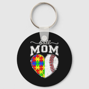 Ball-Mama Mama Autismus-Bewusstseinstag Baseball-H Schlüsselanhänger