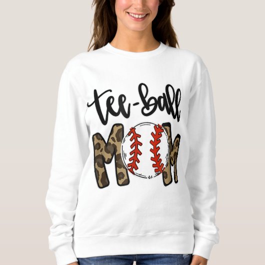 Ball Mama Muttertag Geschenk Teeball Mama Leopard Sweatshirt (Vorderseite)