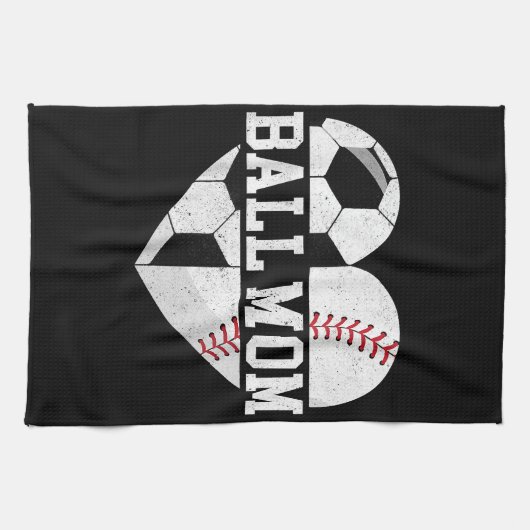 Ball Mama Shirt Herzlich Willkommen bei der Baseba Geschirrtuch (Horizontal)