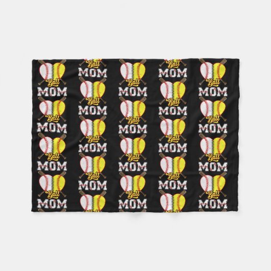 Ball Mama Softball Baseball Liebt die Funny Mother Fleecedecke (Vorderseite (Horizontal))