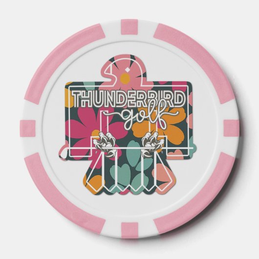 BALL MARKER - PINK FLORAL POKERCHIPS (Vorderseite)