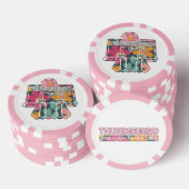 BALL MARKER - PINK FLORAL POKERCHIPS (Stapel)