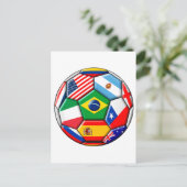 Ball mit Flaggen Postkarte (Stehend Vorderseite)