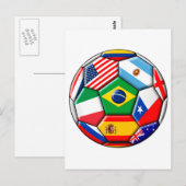 Ball mit Flaggen Postkarte (Vorne/Hinten)
