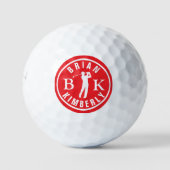 Ball mit Namen und Initialen des Golfers - rotes M (Vorderseite)