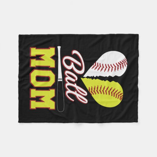 Ball Mom Baseball Softball Mom Fleecedecke (Vorderseite (Horizontal))