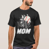 Ball Mom Cheetah Baseball Softball Mama Women Moth T-Shirt (Vorderseite)