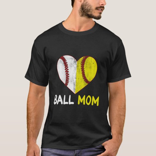 Ball Mom He Softball Baseball Player Mothers Day T-Shirt (Vorderseite)
