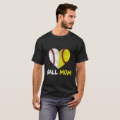 Ball Mom He Softball Baseball Player Mothers Day T-Shirt (Vorne ganz)