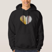 Ball Mom Heart Baseball Softball Mama Women Mother Hoodie (Vorderseite)