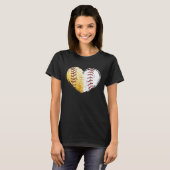 Ball Mom Heart Baseball Softball Mama Women Mother T-Shirt (Vorne ganz)