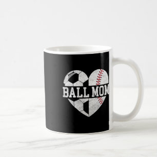 Ball-Mom-Shirt Herz Lustig Baseball Fußball-Mama Kaffeetasse