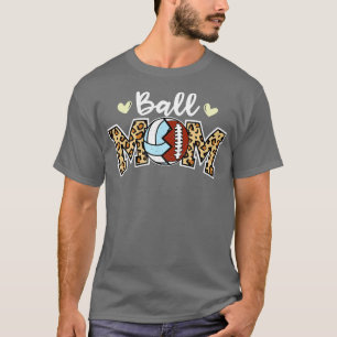Ball Mutti Leopard Lustig Fußball Volleyball Spiel T-Shirt