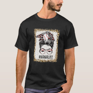 Ball Nana Messy Bun Game Day Mütter Tag gebleicht T-Shirt