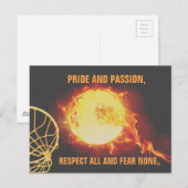 Ball Netball-Themenbild mit Slogan brennen Postkarte (Vorne/Hinten)